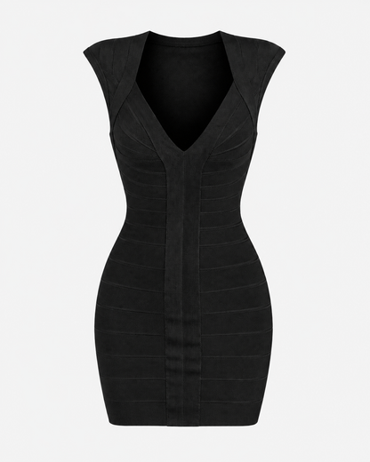 Women's Bandage Bodycon Mini Dress – Deep V Neck Figure-Hugging Party & Evening Dress