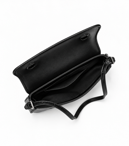 Classic Retro Baguette Shoulder Bag for Women in Black
