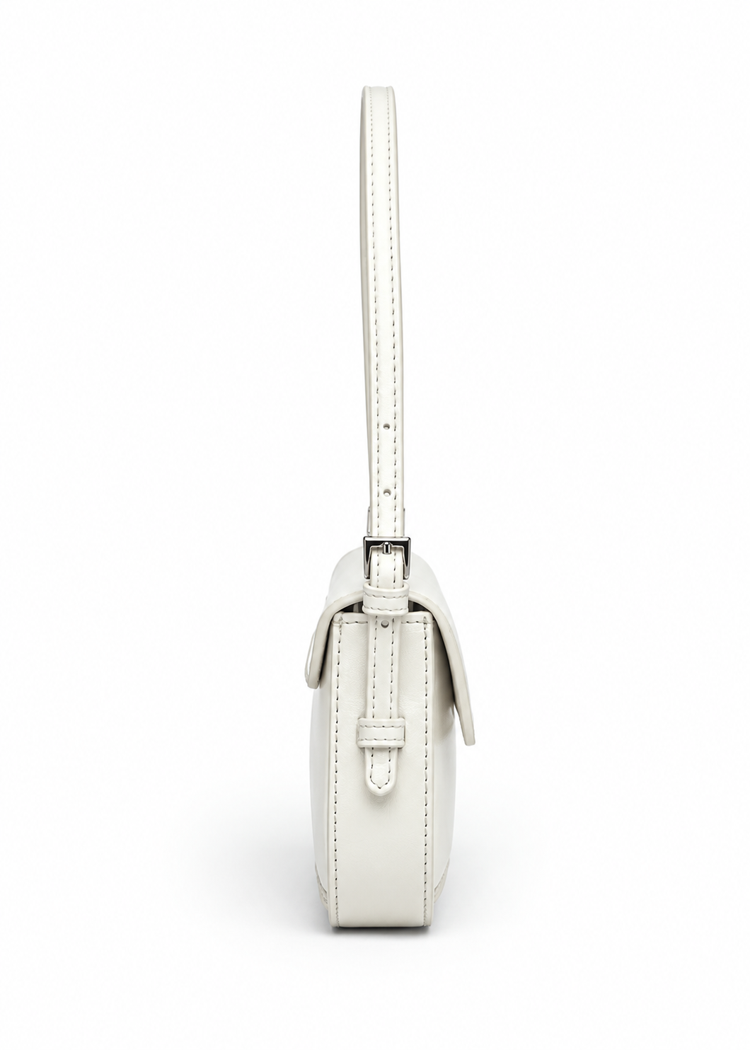 Classic Retro Baguette Shoulder Bag for Women in White