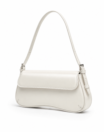 Classic Retro Baguette Shoulder Bag for Women in White