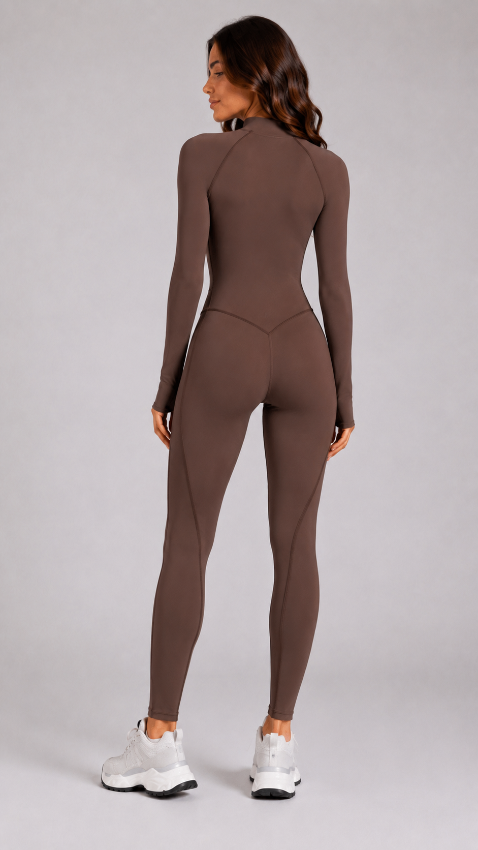 Women's Sculpting Zip Front Active Jumpsuit | Long Sleeve Workout Romper