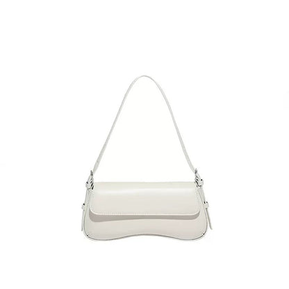 Classic Retro Baguette Shoulder Bag for Women in White