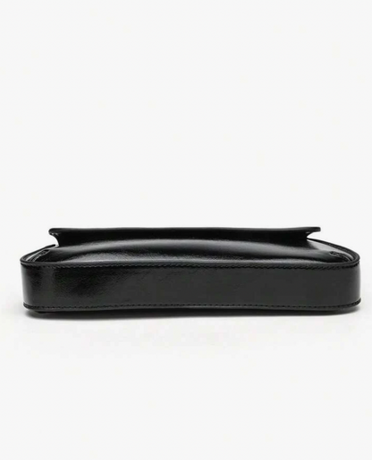 Classic Retro Baguette Shoulder Bag for Women in Black
